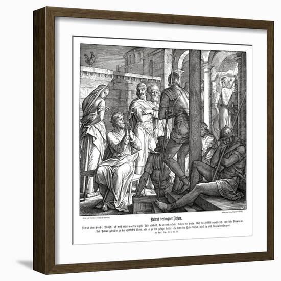 Peter denies Jesus, Gospel of Luke-Julius Schnorr von Carolsfeld-Framed Giclee Print