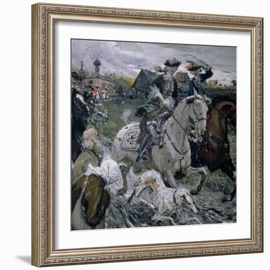 Peter II (1715-30) and the Tsarevna Elizabeth (1709-62) Hunting, 1900-Valentin Aleksandrovich Serov-Framed Giclee Print