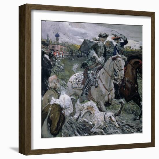 Peter II (1715-30) and the Tsarevna Elizabeth (1709-62) Hunting, 1900-Valentin Aleksandrovich Serov-Framed Giclee Print