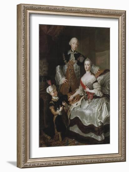Peter III and Catherine II of Russia with their son Paul, c.1756-Anna Rosina Lisiewska-Framed Giclee Print