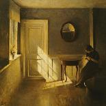 A Girl Reading in an Interior-Peter Ilsted-Giclee Print