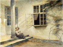 A Girl Reading in a Window-Peter Ilsted-Giclee Print