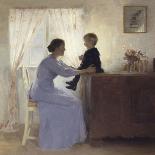 A Girl Sitting on a Porch, Liselund-Peter Ilsted-Giclee Print