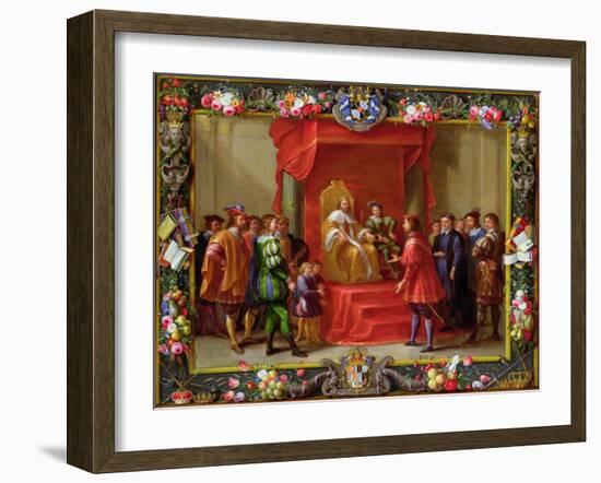 Peter IV, King of Aragon Being Visited by Guillaume-Raymond Moncada-Jan van Kessel-Framed Giclee Print