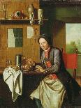 Still life with cookmaid counting money and a parrot-Peter Jakob Horemans-Framed Giclee Print