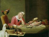 Still life with cookmaid counting money and a parrot-Peter Jakob Horemans-Framed Giclee Print