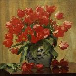 Tulips in a Porcelain Vase-Peter Johan Schou-Framed Giclee Print