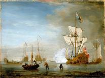 The English Fleet at Anchor with the Admiral's Ship Signalling to the Vice and Rear Admirals-Peter Monamy-Giclee Print