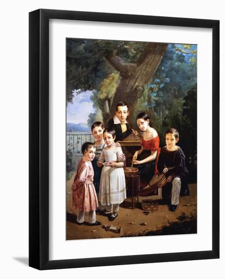 Peter Nikolaievitch Emolov's Children, 1839-Petr Zacharovic Zakharov-Framed Giclee Print