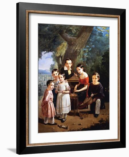 Peter Nikolaievitch Emolov's Children, 1839-Petr Zacharovic Zakharov-Framed Giclee Print