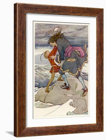 Peter Pan and Captain Hook Fight-Alice B. Woodward-Framed Art Print