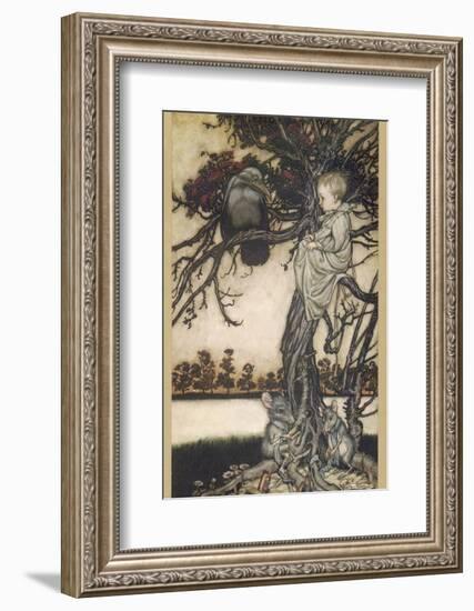 Peter Pan and Solomon Caw-Arthur Rackham-Framed Photographic Print