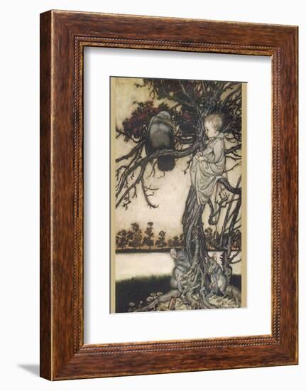 Peter Pan and Solomon Caw-Arthur Rackham-Framed Photographic Print