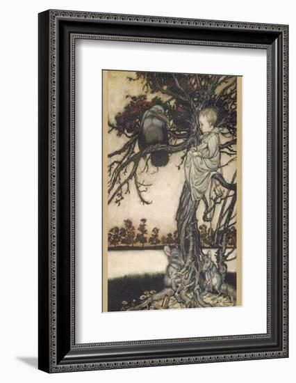 Peter Pan and Solomon Caw-Arthur Rackham-Framed Photographic Print