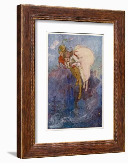 Peter Pan and Wendy Float Away Over the City-Alice B. Woodward-Framed Photographic Print