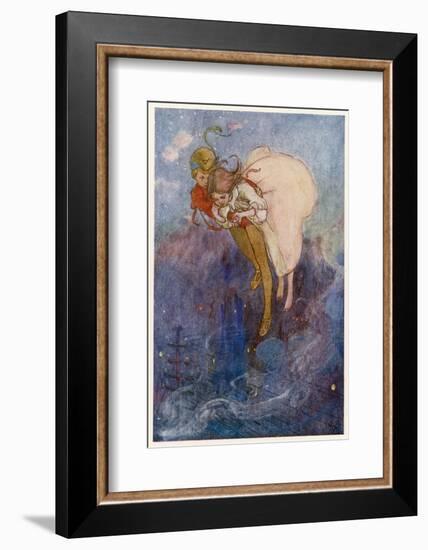 Peter Pan and Wendy Float Away Over the City-Alice B. Woodward-Framed Photographic Print