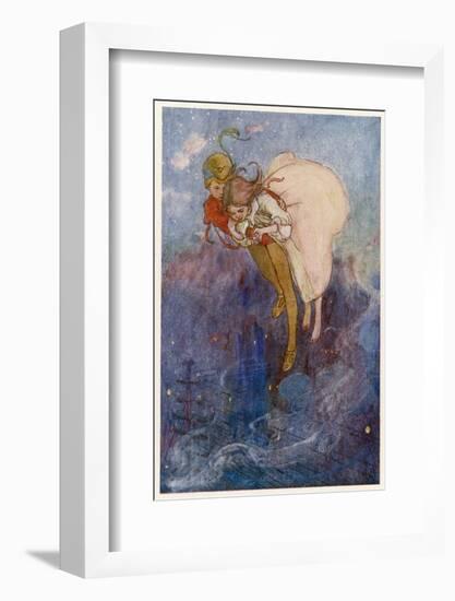 Peter Pan and Wendy Float Away Over the City-Alice B. Woodward-Framed Photographic Print