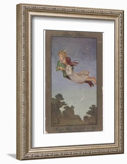 Peter Pan and Wendy Fly to Never-Never Land-S. Barham-Framed Photographic Print