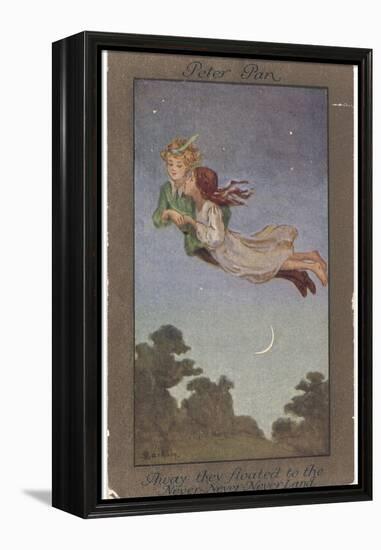 Peter Pan and Wendy Fly to Never-Never Land-S. Barham-Framed Premier Image Canvas