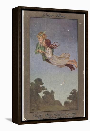 Peter Pan and Wendy Fly to Never-Never Land-S. Barham-Framed Premier Image Canvas