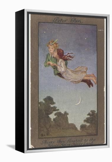 Peter Pan and Wendy Fly to Never-Never Land-S. Barham-Framed Premier Image Canvas