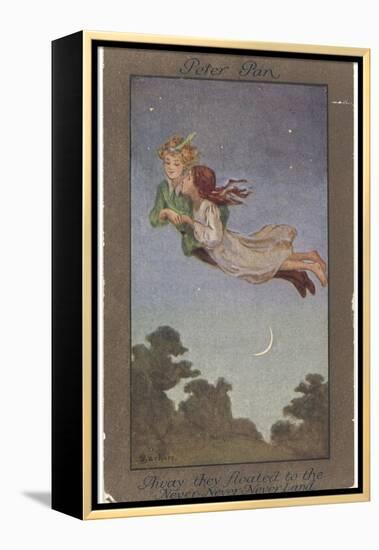 Peter Pan and Wendy Fly to Never-Never Land-S. Barham-Framed Premier Image Canvas