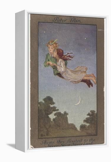 Peter Pan and Wendy Fly to Never-Never Land-S. Barham-Framed Premier Image Canvas