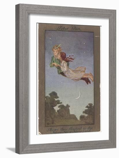 Peter Pan and Wendy Fly to Never-Never Land-S. Barham-Framed Premium Photographic Print