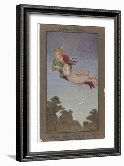 Peter Pan and Wendy Fly to Never-Never Land-S. Barham-Framed Premium Photographic Print