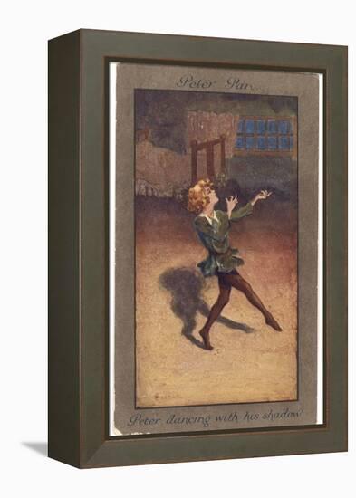 Peter Pan Dances with His Own Shadow-null-Framed Premier Image Canvas