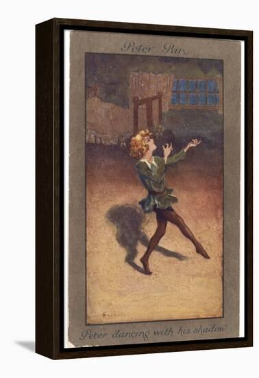 Peter Pan Dances with His Own Shadow-null-Framed Premier Image Canvas