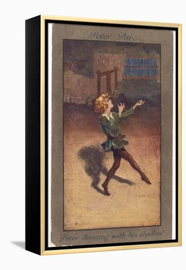 Peter Pan Dances with His Own Shadow-null-Framed Premier Image Canvas