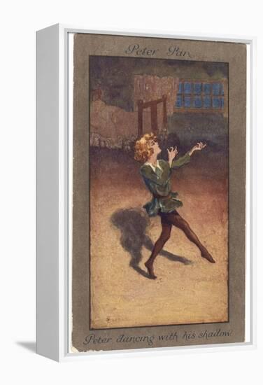 Peter Pan Dances with His Own Shadow-null-Framed Premier Image Canvas