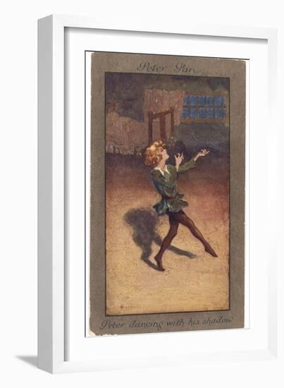 Peter Pan Dances with His Own Shadow-null-Framed Premium Photographic Print