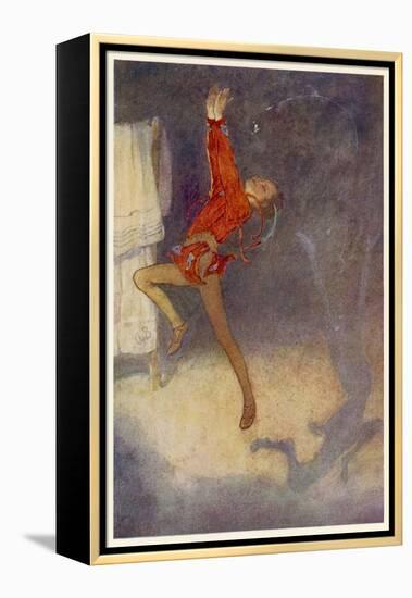 Peter Pan Dances with His Shadow-Alice B. Woodward-Framed Premier Image Canvas