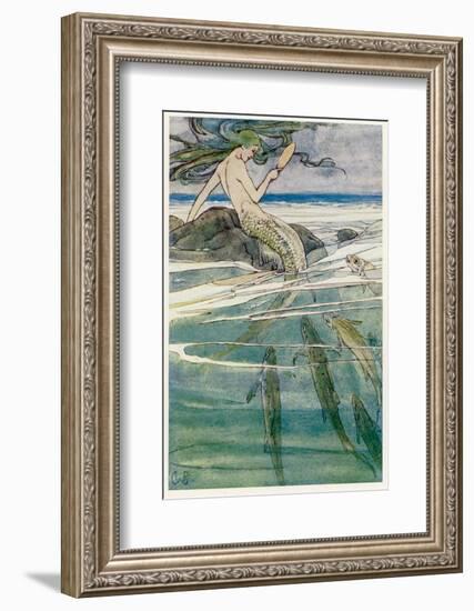 Peter Pan, Mermaid on a Rock-Alice B. Woodward-Framed Photographic Print