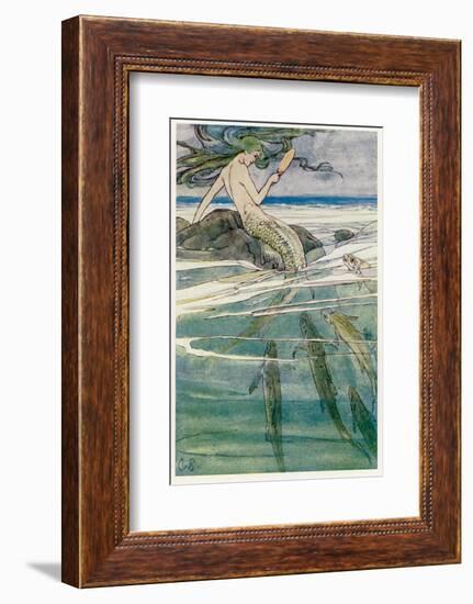 Peter Pan, Mermaid on a Rock-Alice B. Woodward-Framed Photographic Print