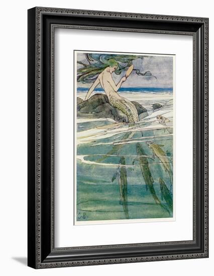 Peter Pan, Mermaid on a Rock-Alice B. Woodward-Framed Photographic Print