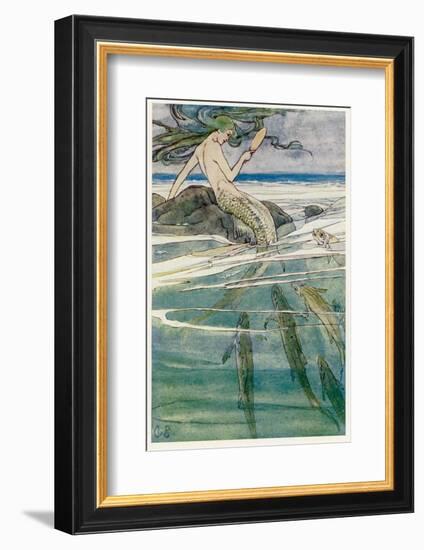 Peter Pan, Mermaid on a Rock-Alice B. Woodward-Framed Photographic Print