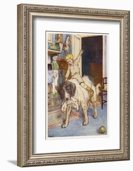 Peter Pan, Michael Rides on the Back of the Dog Nana-Alice B. Woodward-Framed Photographic Print