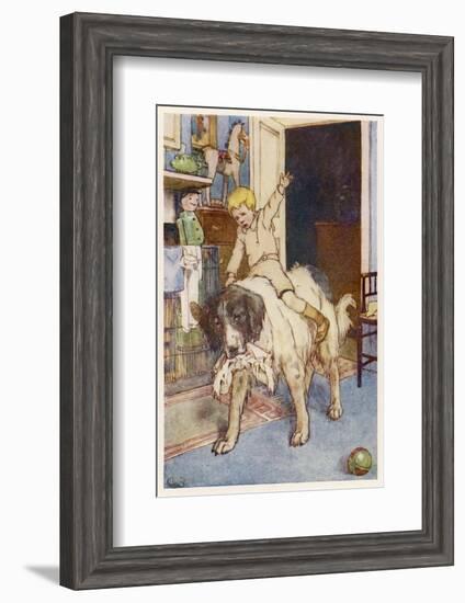 Peter Pan, Michael Rides on the Back of the Dog Nana-Alice B. Woodward-Framed Photographic Print