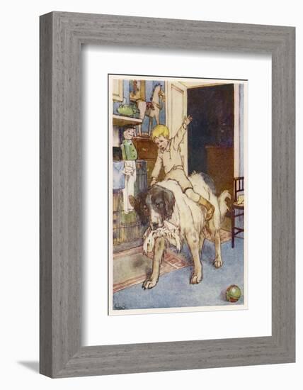 Peter Pan, Michael Rides on the Back of the Dog Nana-Alice B. Woodward-Framed Photographic Print