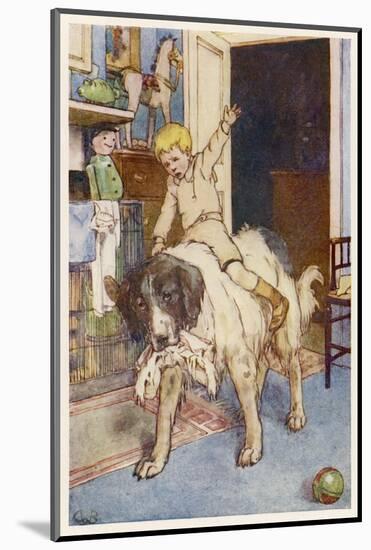 Peter Pan, Michael Rides on the Back of the Dog Nana-Alice B. Woodward-Mounted Photographic Print