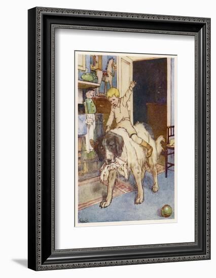 Peter Pan, Michael Rides on the Back of the Dog Nana-Alice B. Woodward-Framed Photographic Print