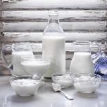 Various Dairy Products in Front of Window Frame-Peter Rees-Photographic Print