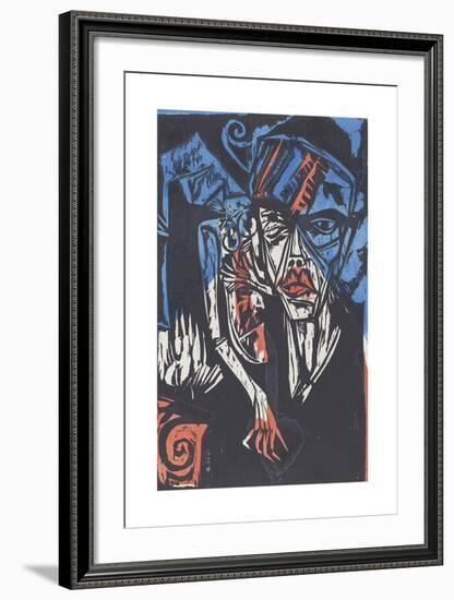 Peter Schlemihl's Wondrous Story - Battles. The Agonies of Love-Ernst Ludwig Kirchner-Framed Premium Giclee Print