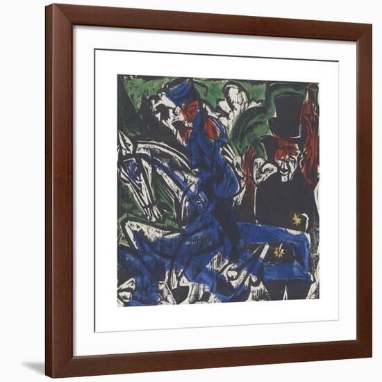 Peter Schlemihl's Wondrous Story - Schlemihl Encounters the Little Gray Man on the Road-Ernst Ludwig Kirchner-Framed Premium Giclee Print