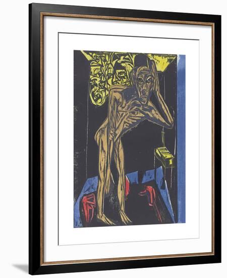 Peter Schlemihl's Wondrous Story - Schlemihl in the Solitude of His Room-Ernst Ludwig Kirchner-Framed Premium Giclee Print