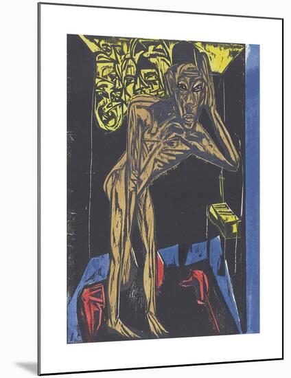 Peter Schlemihl's Wondrous Story - Schlemihl in the Solitude of His Room-Ernst Ludwig Kirchner-Mounted Premium Giclee Print