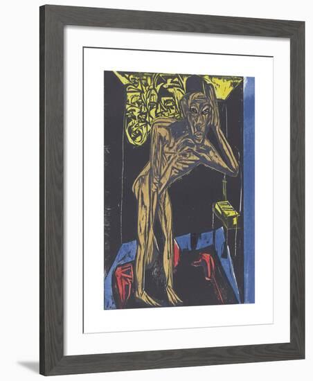 Peter Schlemihl's Wondrous Story - Schlemihl in the Solitude of His Room-Ernst Ludwig Kirchner-Framed Premium Giclee Print